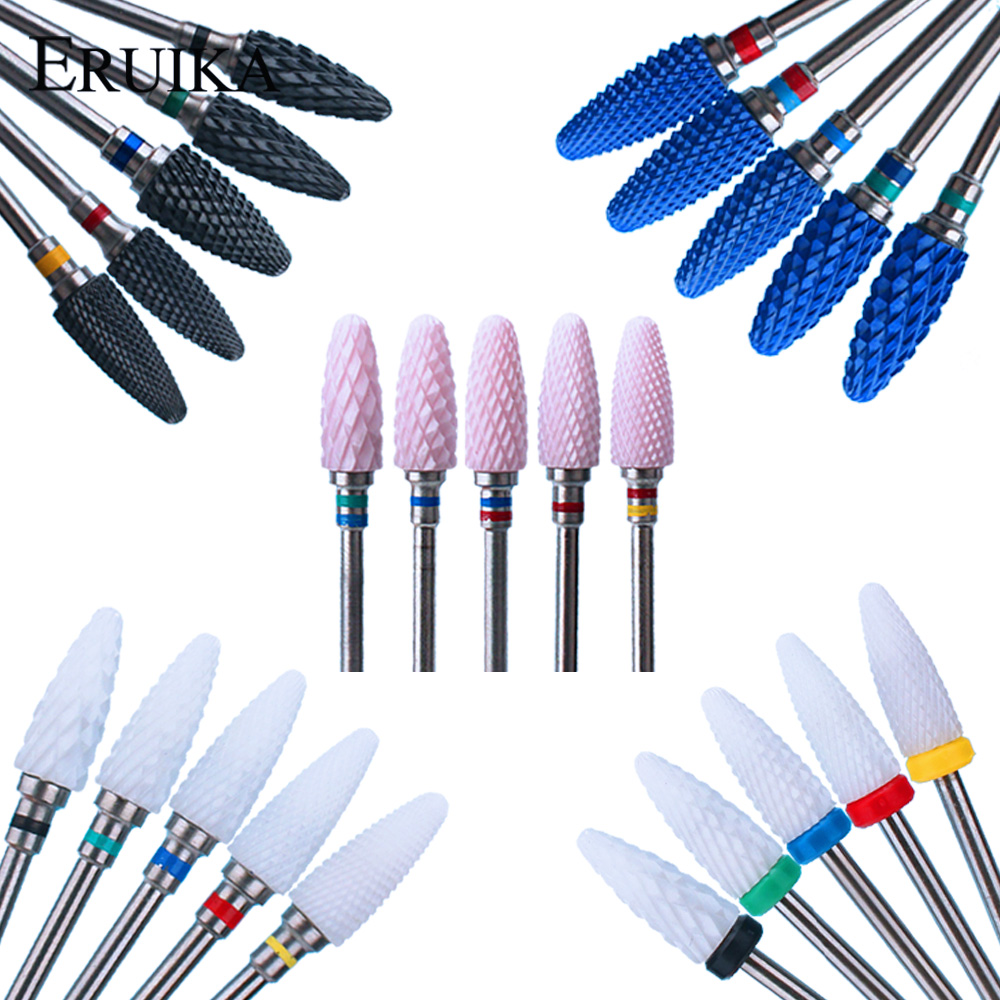 Broca de cerámica para uñas, limas para uñas, fresa eléctrica, cabezal de molienda, manicura, pedicura, limpieza de cutículas, equipo de Arte de uñas