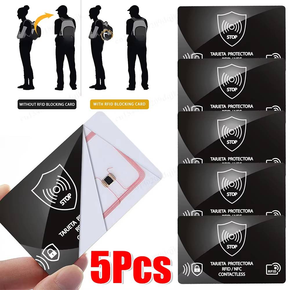 5 sztuk Karta blokująca RFID Ultra cienka karta kredytowa NFC Ochrona paszportu Karta blokująca sygnał NFC dla mężczyzn i kobiet