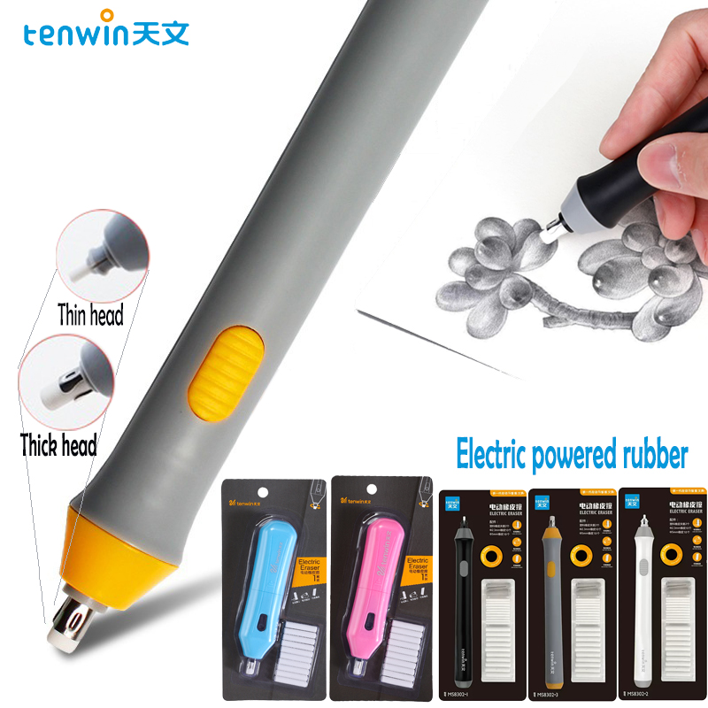 Tenwin Có Thể Điều Chỉnh Điện Cao Su Tẩy Với Cao Su Nạp Lại Năng Lượng Pin Cho Phác Họa Vẽ Xóa Trường Văn Phòng Phẩm Vật Dụng