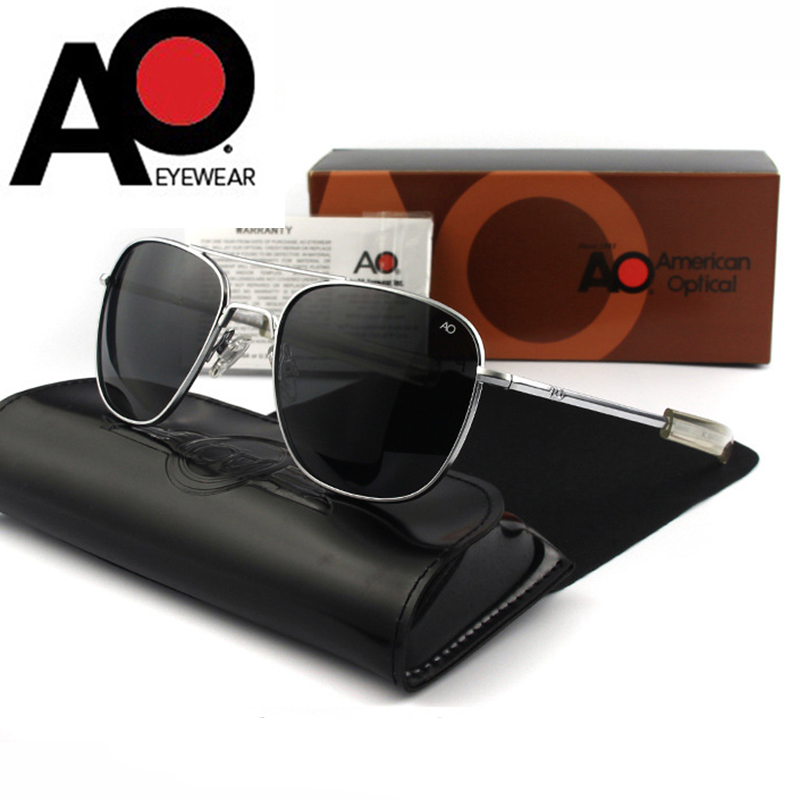 Pilot AO lunettes de soleil hommes Top qualité armée américaine militaire miroir AGX verre trempé lentille lunettes de soleil