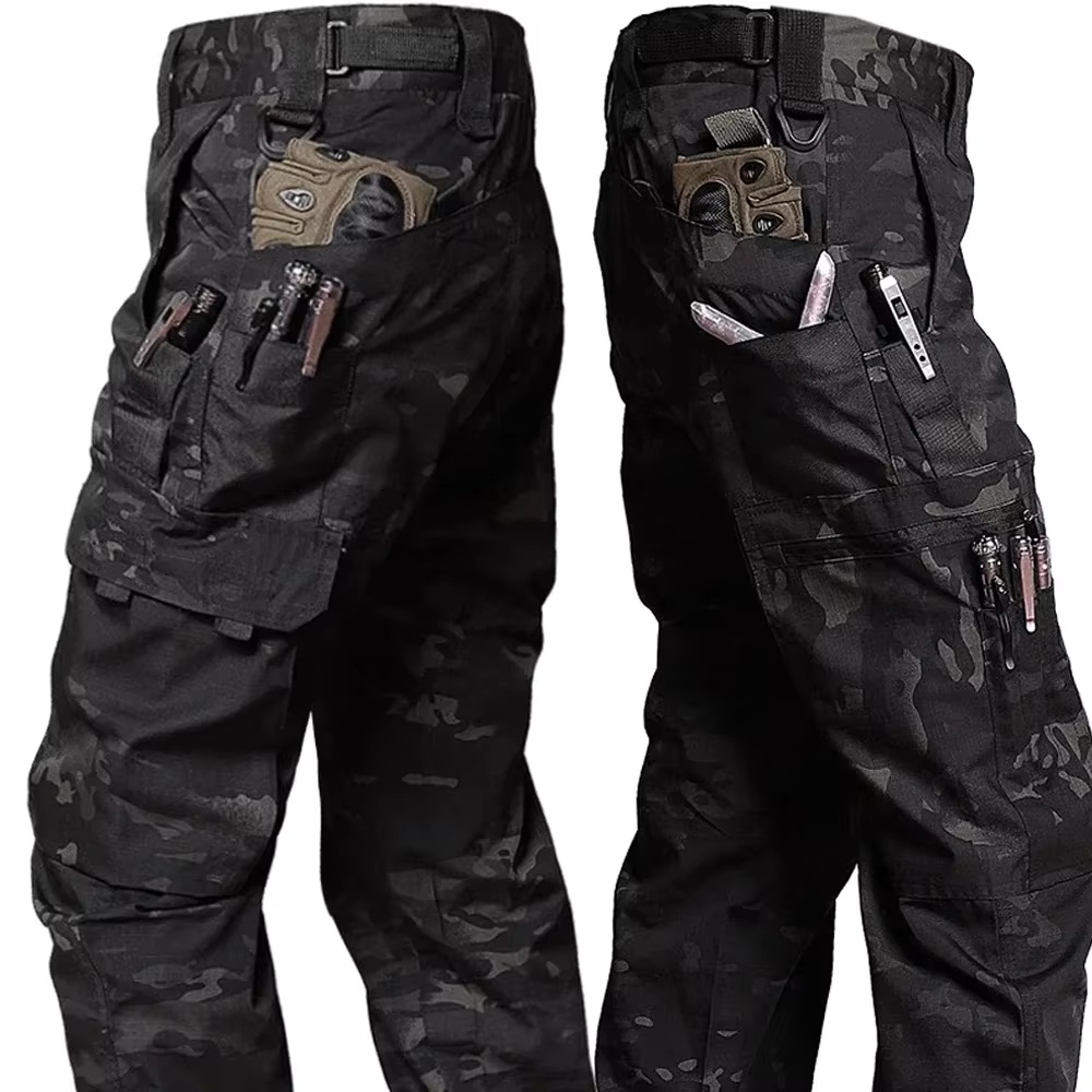 Pantaloni tattici da uomo Pantaloni cargo casual da lavoro all'aperto Pantaloni da allenamento per esterni multitasche impermeabili resistenti all'usura