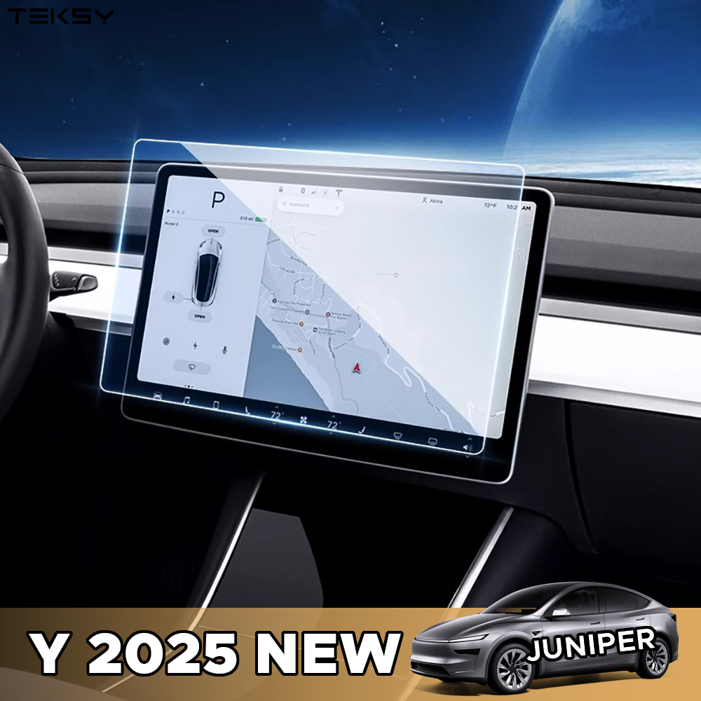 ฟิล์มกระจกนิรภัย HD สำหรับหน้าจอ Tesla รุ่นใหม่ Y Launch Juniper Accessories 2025 2026 ฟิล์มกันแสงสะท้อนสำหรับจอแสดงผลกลาง
