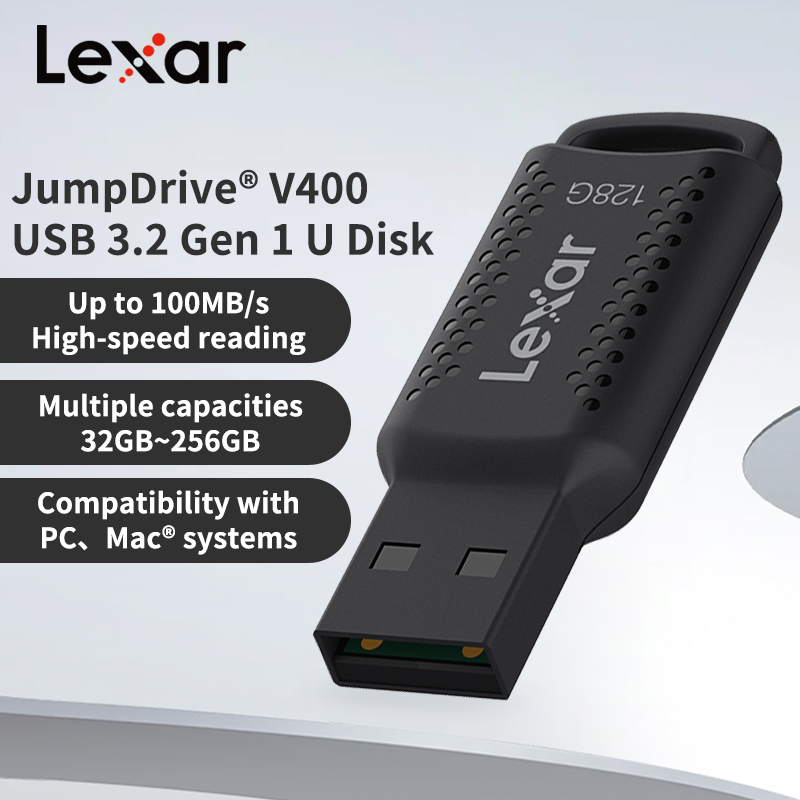 USB 3.2 Lexar V400 USB Flash Drive 32GB 64GB 128GB 256GB Lezen Snelheid Max 100 MB/s JumpDrive Pendrive Mini U Disk USB Memory Stick
