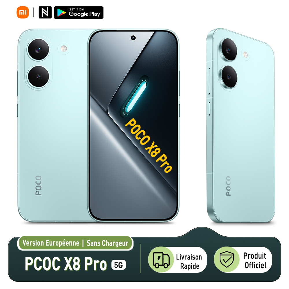 POCO X8 Pro 5G Versão Europeia 256GB/512GB, Tela AMOLED 6,59" 1.5K 120Hz, Dimensity 8500-Ultra, Câmera 50MP OIS, 6210mAh, IP68, NFC, Sem Carregador