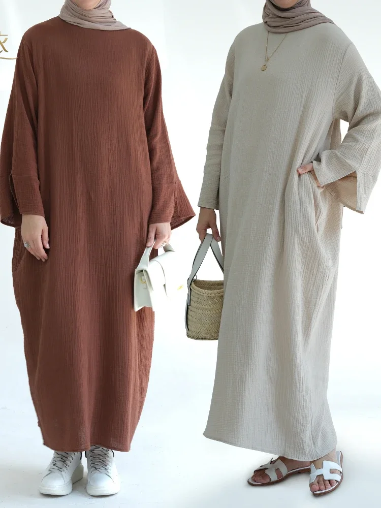 Eid muslim abaya kleid für frauen geteilte ärmel bescheidene gebets kleider jalabiya marokko abayas kaftan islam vestidos arabische lange robe