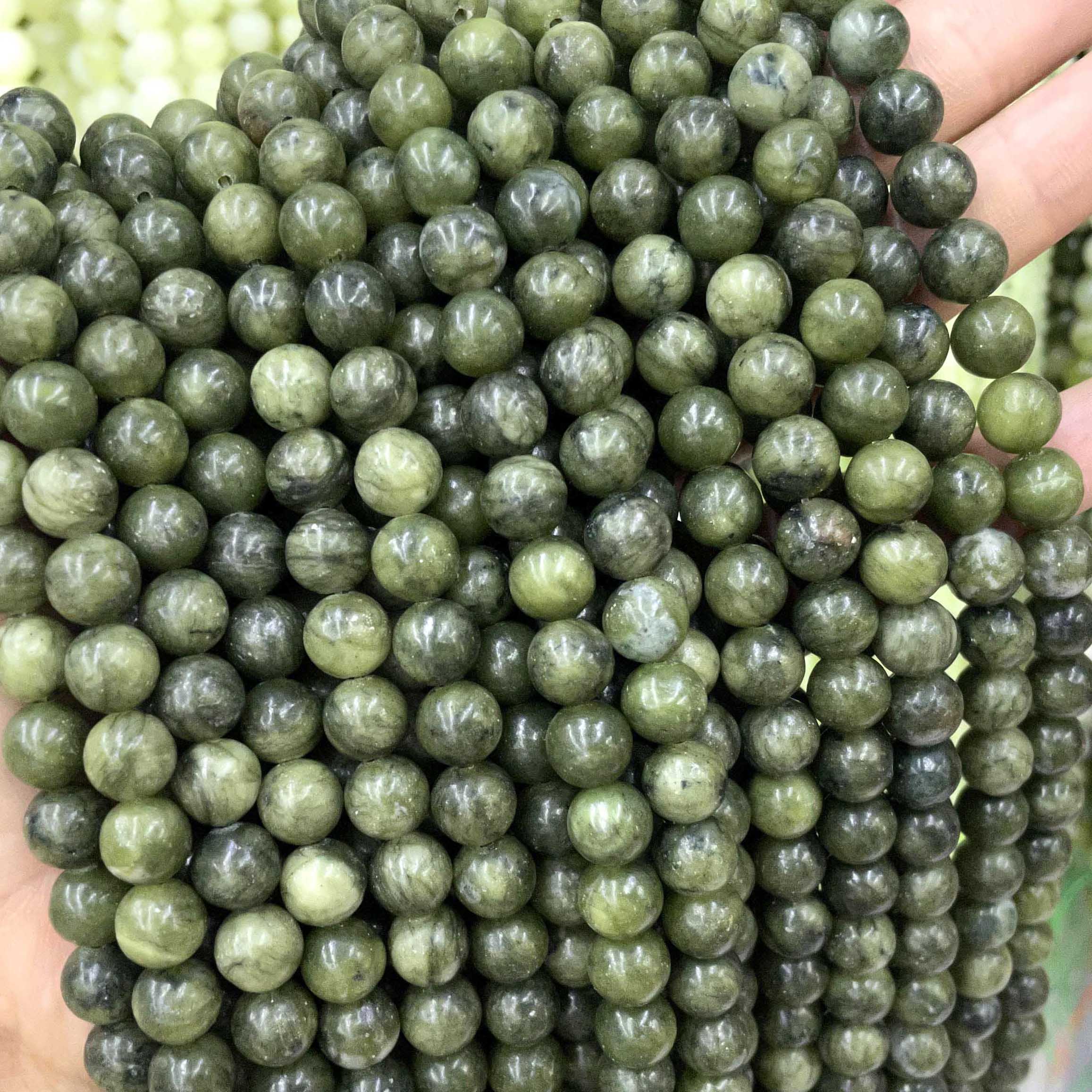 4 6 8 10 MM piedra de Jades verde Natural cuentas espaciadoras sueltas redondas para fabricación de joyería DIY pulsera collar Accesorios