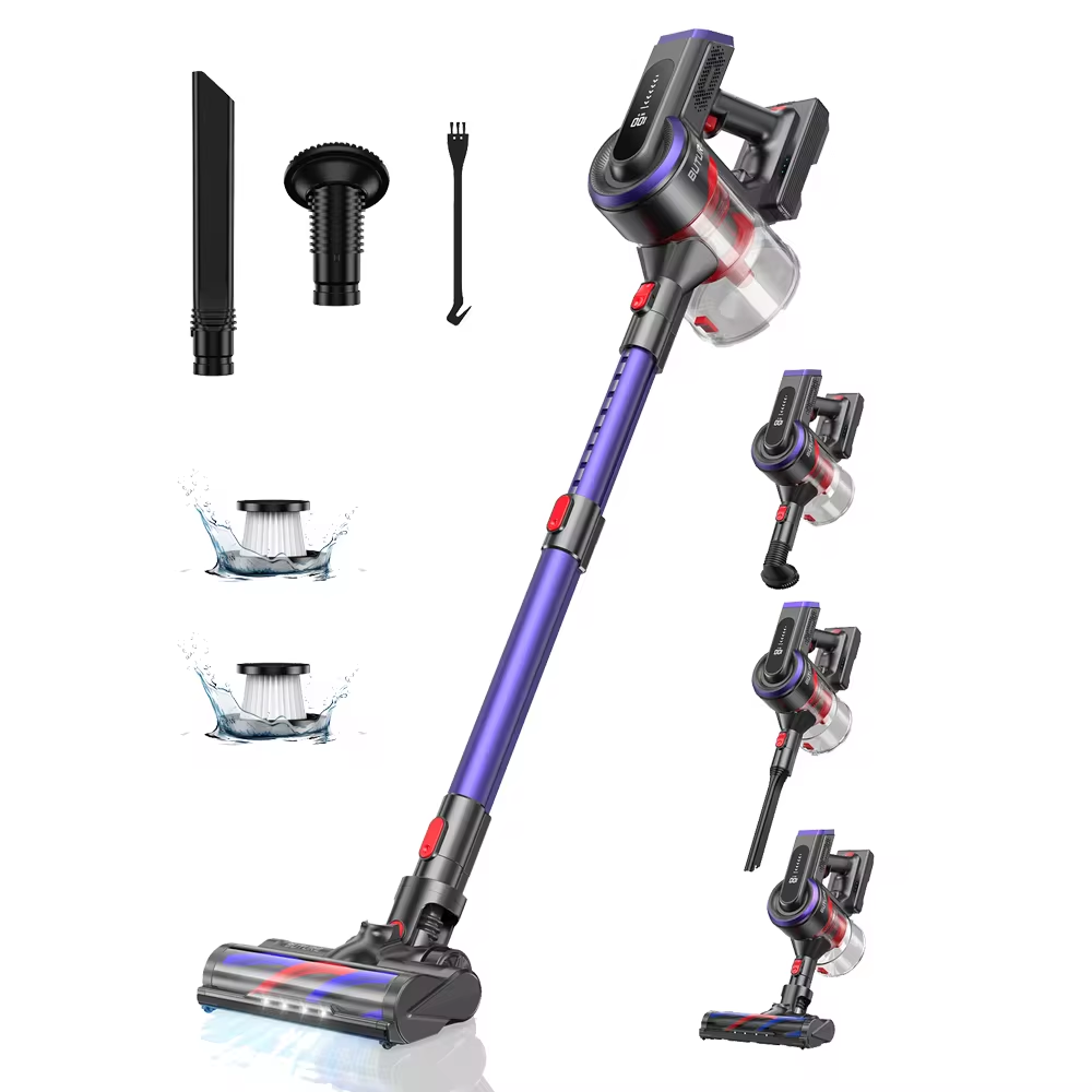 Aspirador sem fio Buture JR400 com tela sensível ao toque, eletrodoméstico inteligente portátil, tapetes e cabelos, 38000Pa, 450W, 55 Mins