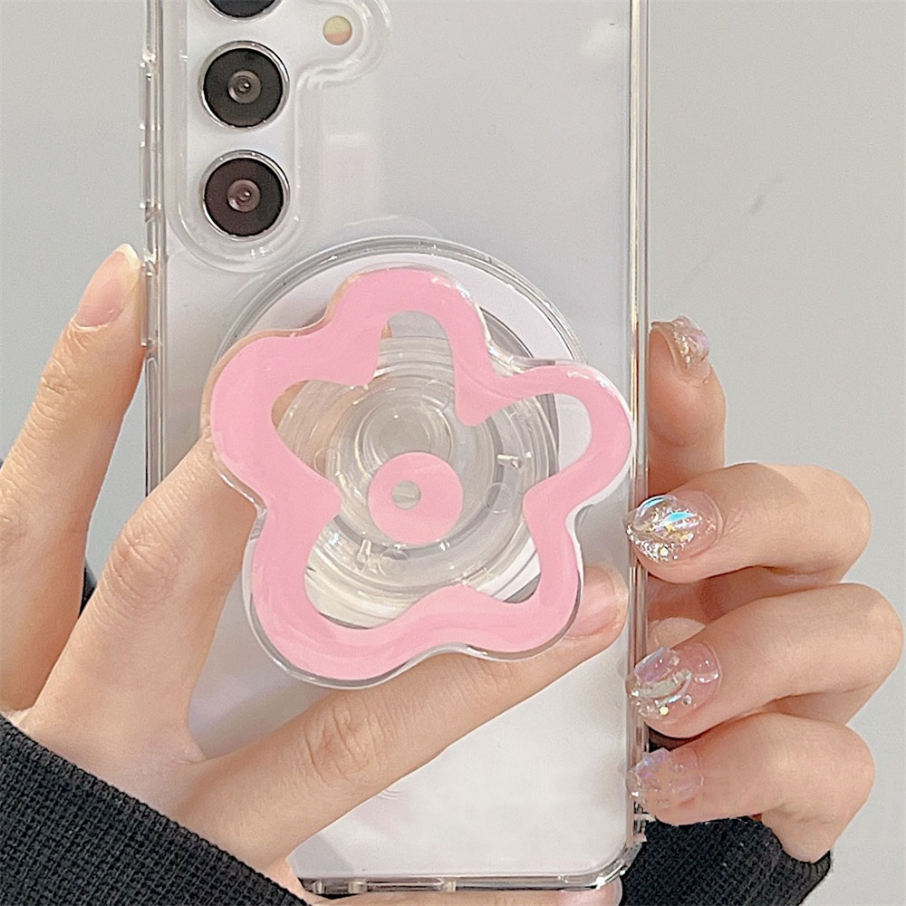 Leuke bloemen voor Magsafe magnetische telefoon Griptok Grip Tok-standaard voor iPhone Opvouwbare draadloze oplaadhoeshouder Ring