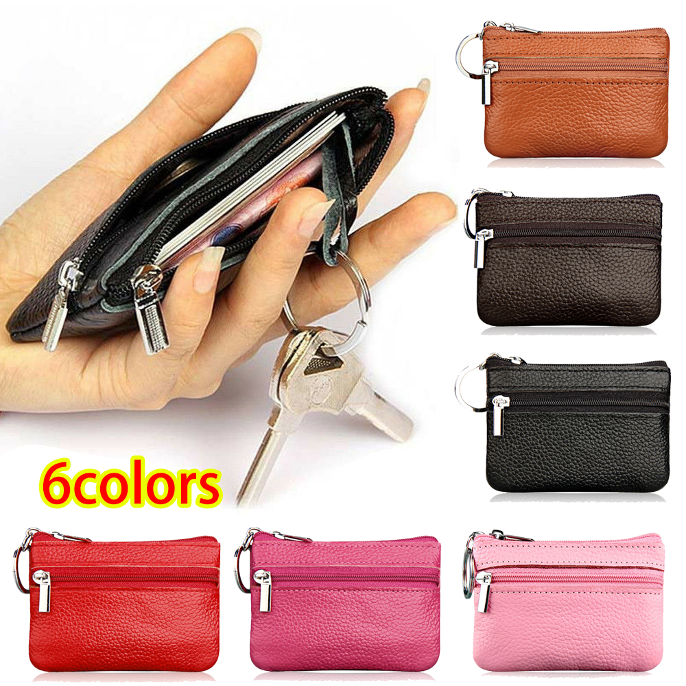 Portachiavi da donna in pelle Mini borsa portamonete portamonete portamonete portamonete con cerniera