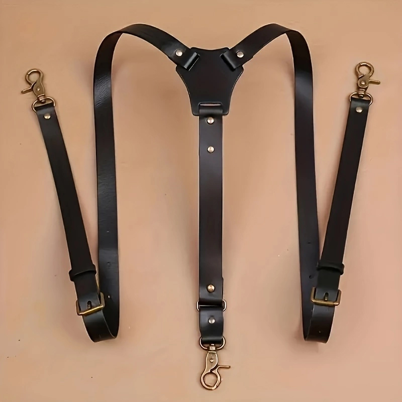 Retro PU Men's Suspenders Maintains A Fashionable And Elegant Look, Perfect For Daily Wear And An Ideal Choice For Gift Giving