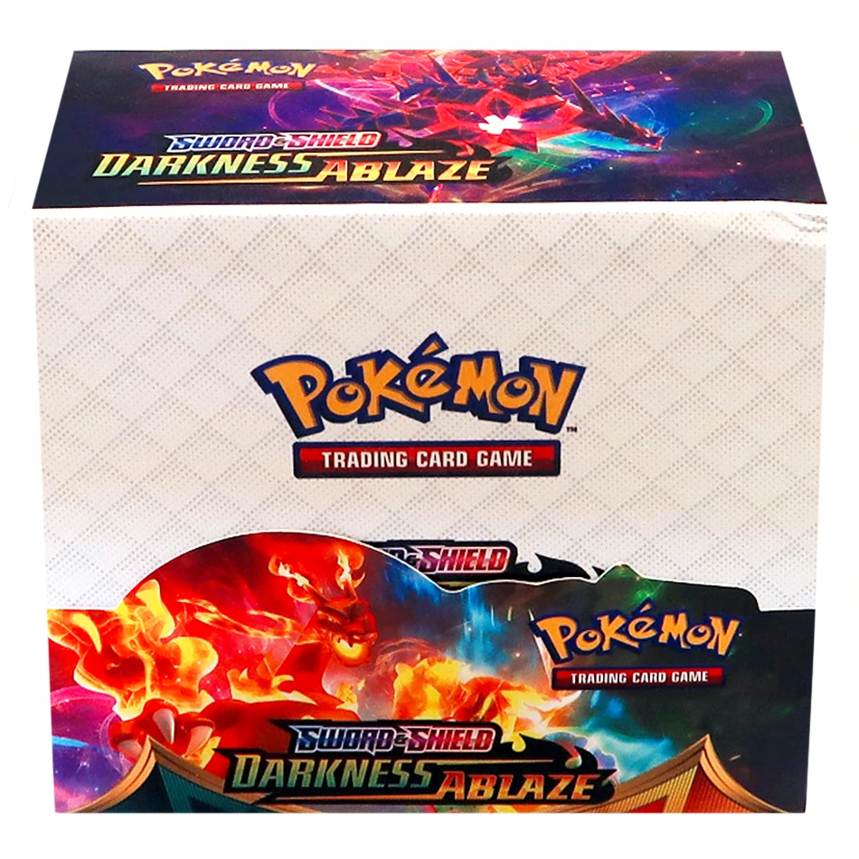 324 Buah/Kotak Pokemon TCG: Kegelapan Matahari & Bulan Terbakar 36 Pak Kotak Booster Permainan Kartu Pokemon Mainan Koleksi Permainan Papan