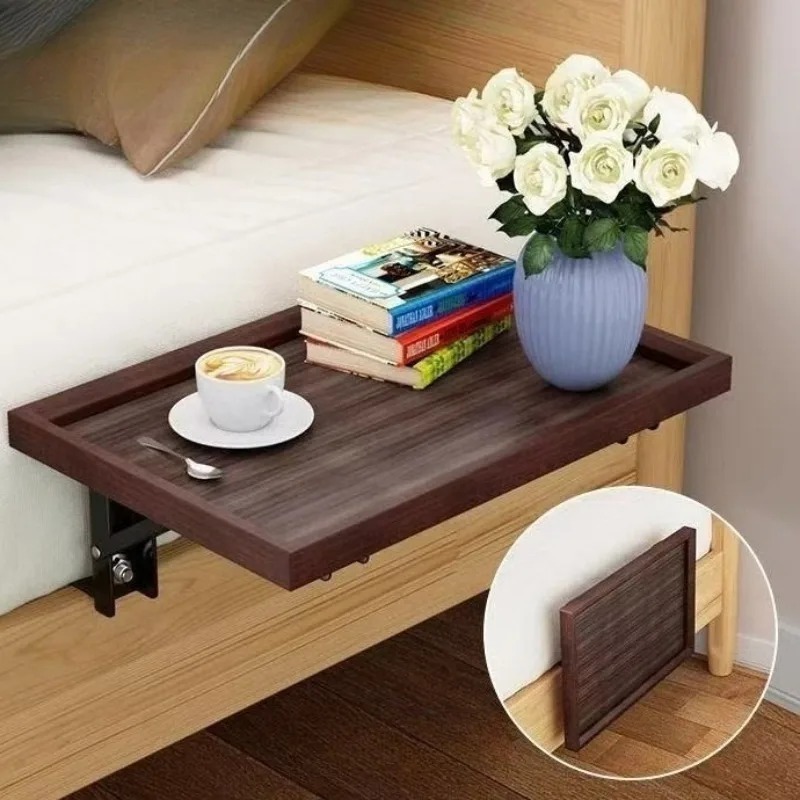 Noordse massief houten opklapbare nachtkastje, moderne opbergbijzettafel voor slaapkamerdecoratie