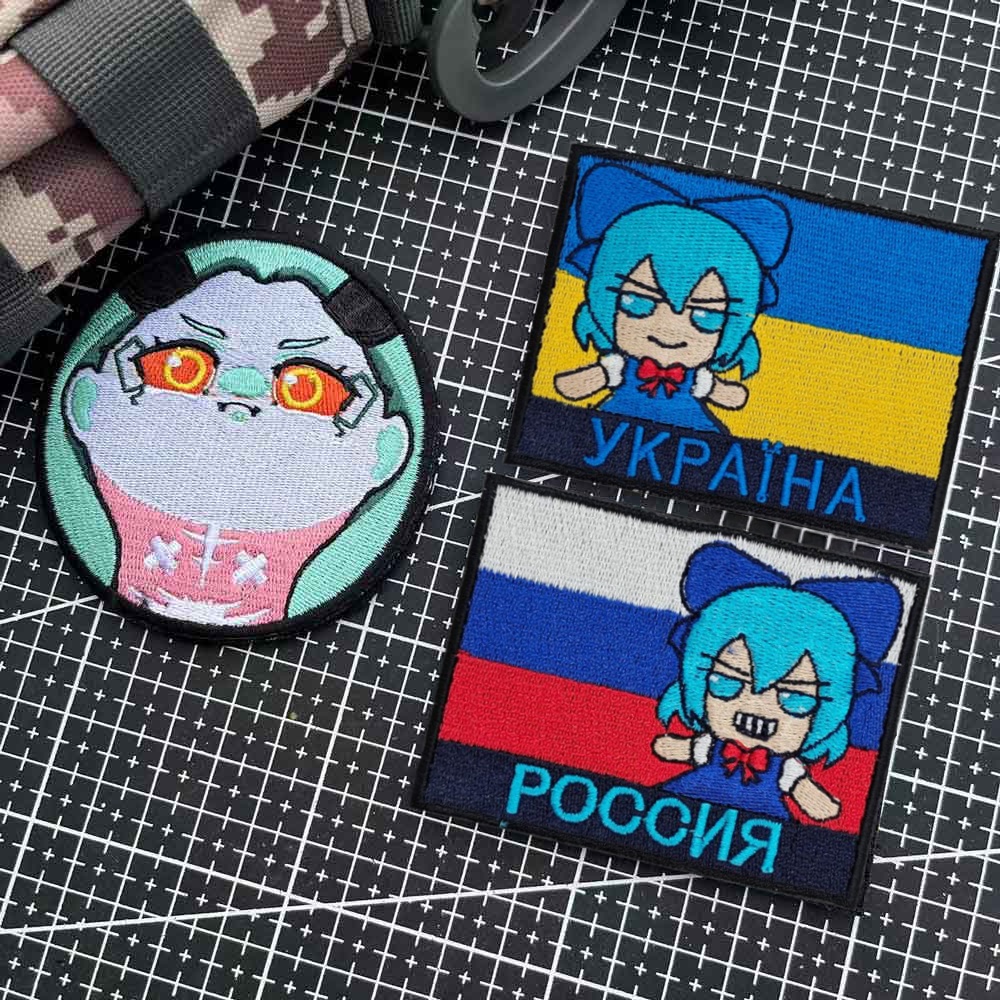 Russian Girl Embroidered Patches for Clothing Ukrainian Morale Badge Backpack Tactical Military Hook&Loop Stickers Cobra Armband