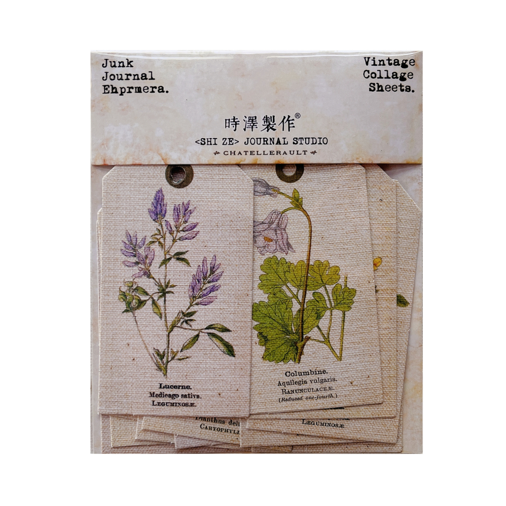 Papier texturé Vintage avec motif de plante Atlas, étiquette décorative pour Scrapbook, Journal de voyage, matériel de bricolage