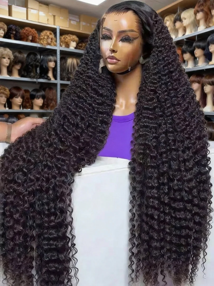 Pelucas de Cabello Humano con Ondas Profundas 250% de Densidad, Peluca Completa de Encaje HD 13x4 para Mujer, Peluca Sin Pegamento con Cabello Humano Rizado Birmano 13x6 HD Frontal, Peluca de Cabello Natural Negro con Ondas de Agua en Oferta