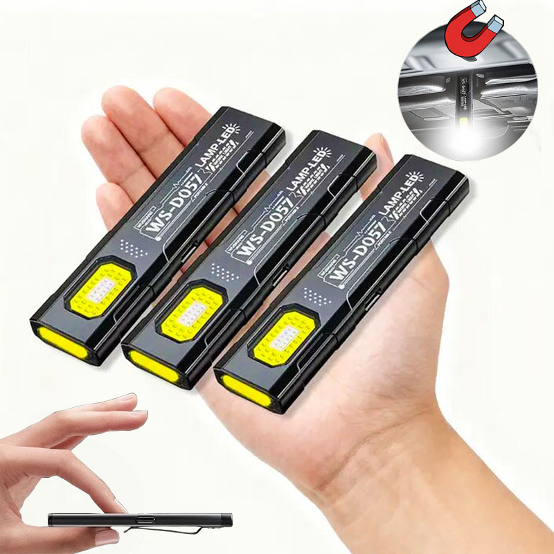    Mini EDC Taschenlampe Mit COB Schwanz Magnet USB Aufladbare Notfall Laterne Hut Clip Licht Für Camping Laufen Arbeiten
