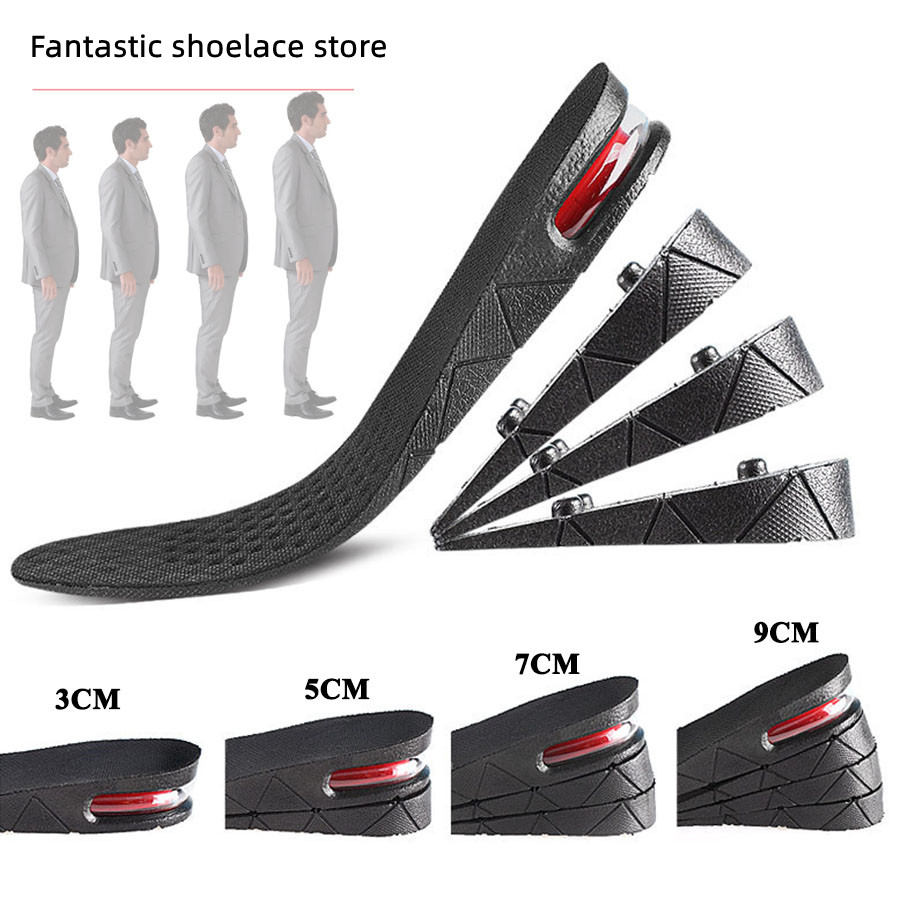 Soletta per aumento di altezza Modello di rialzo invisibile Cuscino d'aria Inserti per scarpe Solette ad altezza variabile Cuscinetto per piedi con taglio regolabile