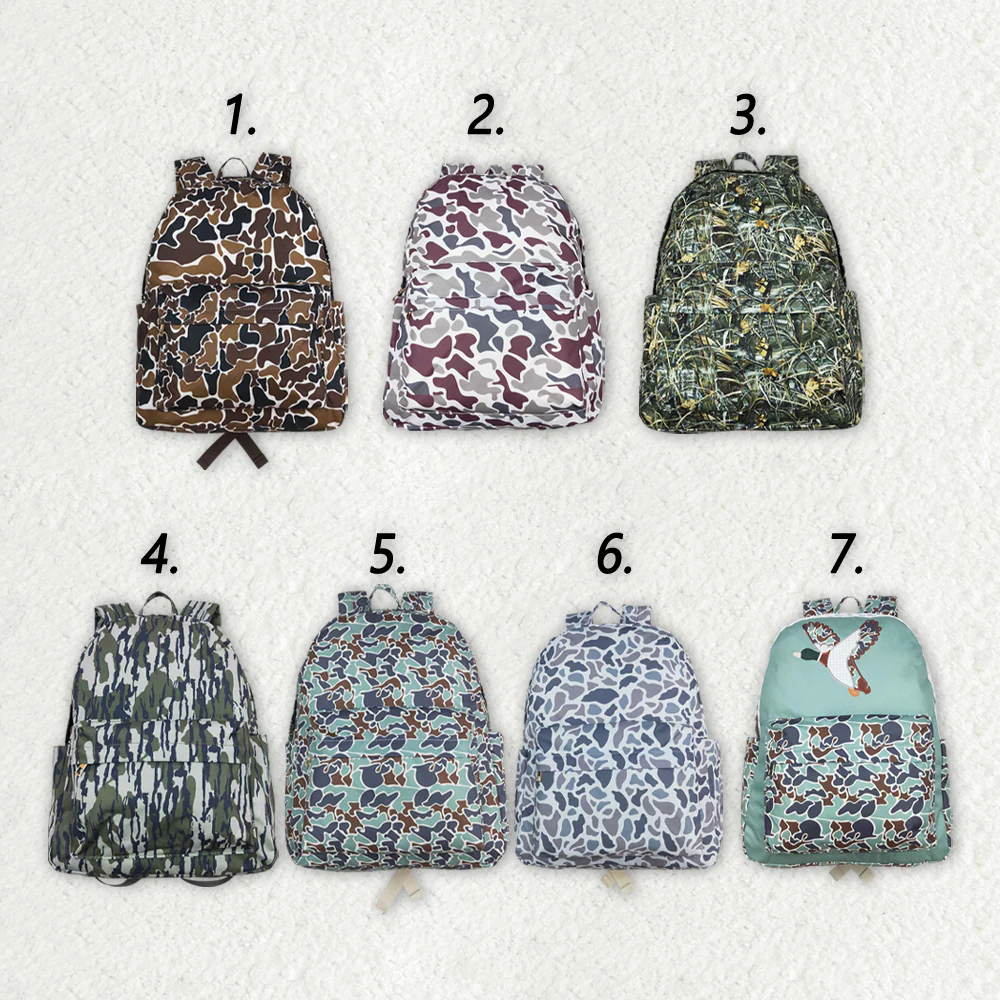 Crianças sacos camuflagem ocidental flor padrão saco crianças moda ao ar livre mochila com zíper toddle saco de escola do bebê
