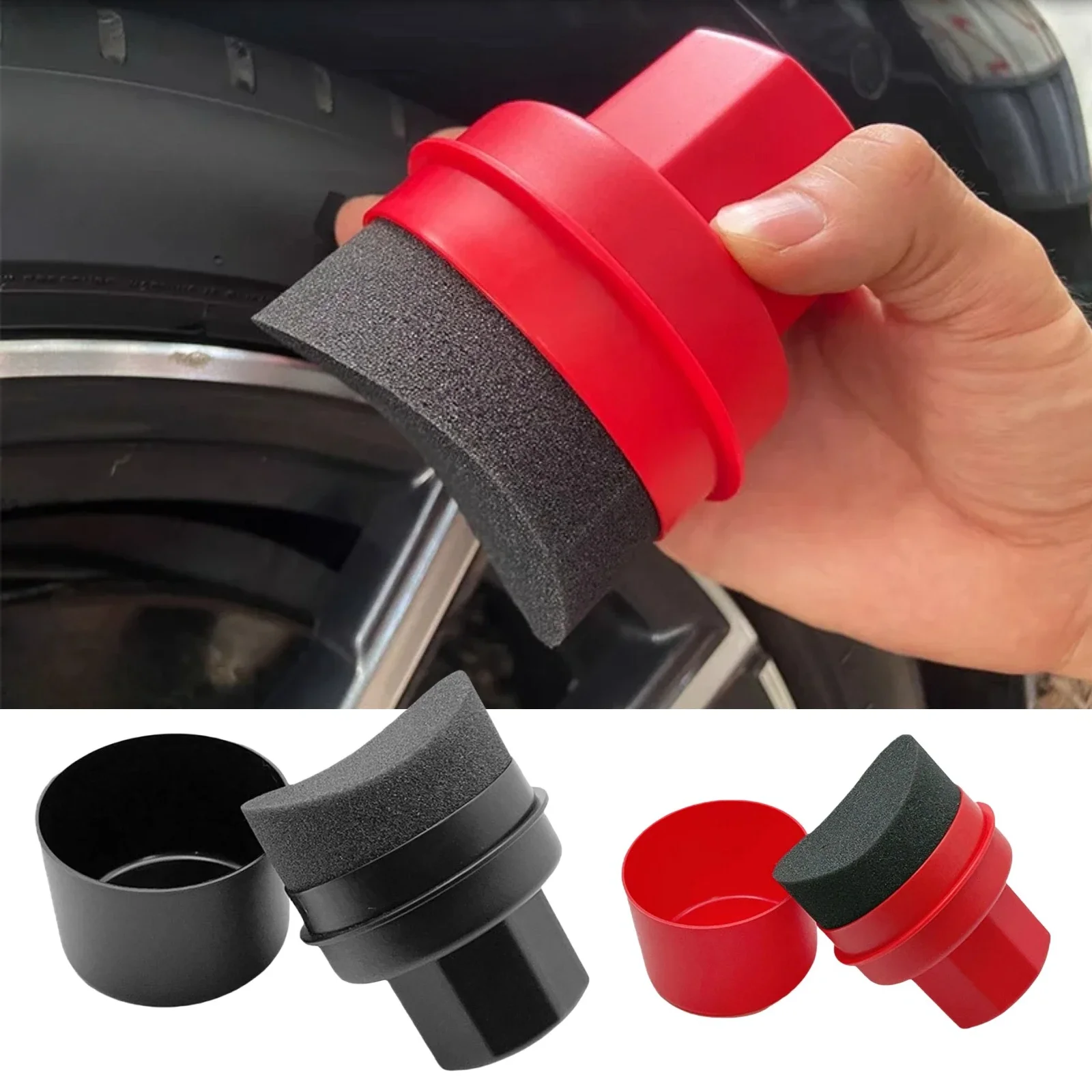 Autoband Waxen Spons Autowas Applicator Pad met Deksel Gebogen Vormige Gemakkelijk Waxen Band Spons Band Reinigingsgereedschap Detaillering Borstel