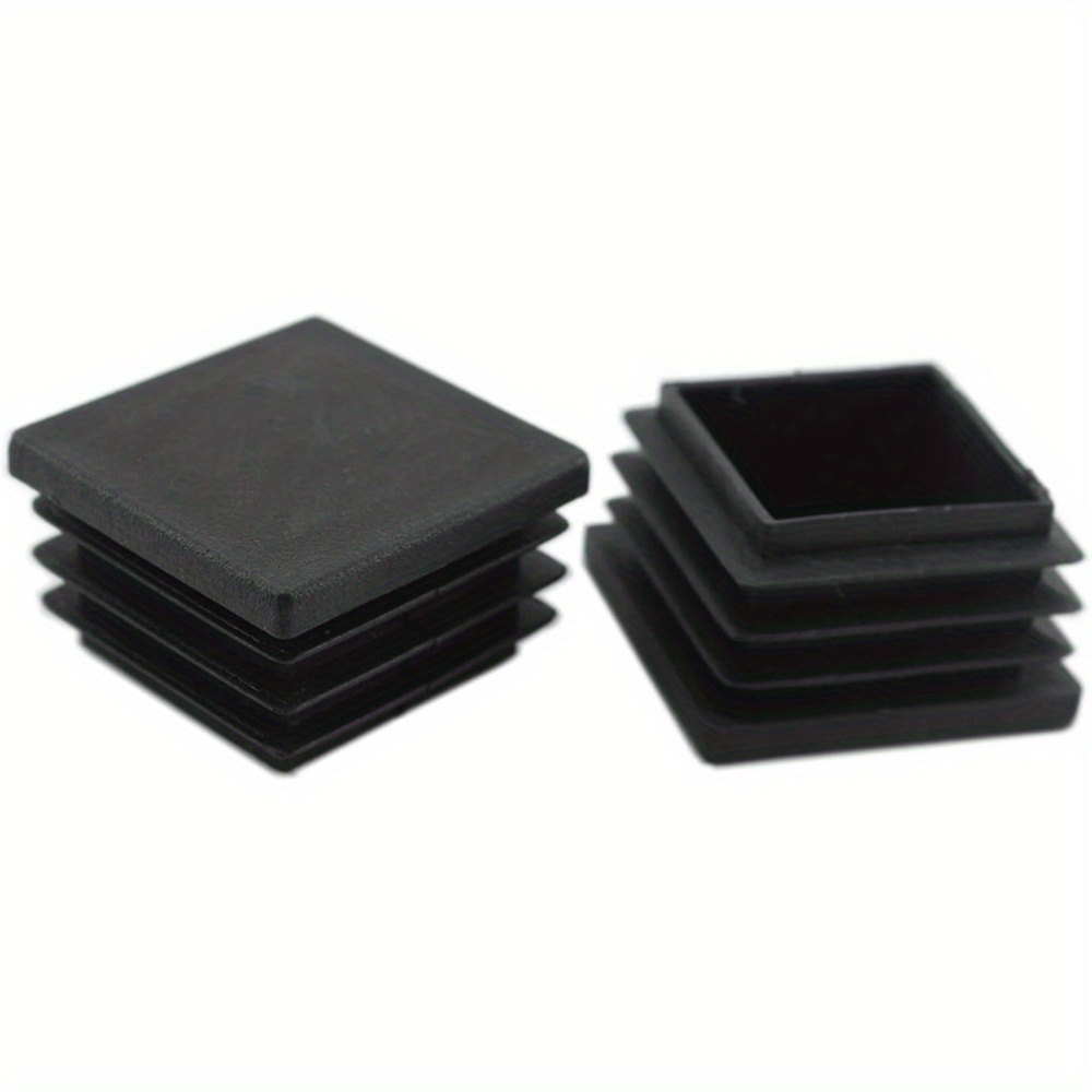 Tapón de plástico con tapa de extremo de tubo cuadrado de 50MM, tapón cuadrado con enchufe negro, mesas y sillas para muebles, tapa de tubo de acero cuadrada de plástico