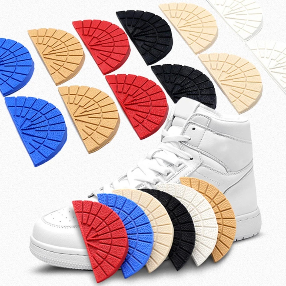 Pelindung sol luar Anti licin, 1 pasang pelindung sol luar dan tahan aus untuk sepatu kets sol karet stiker berperekat
