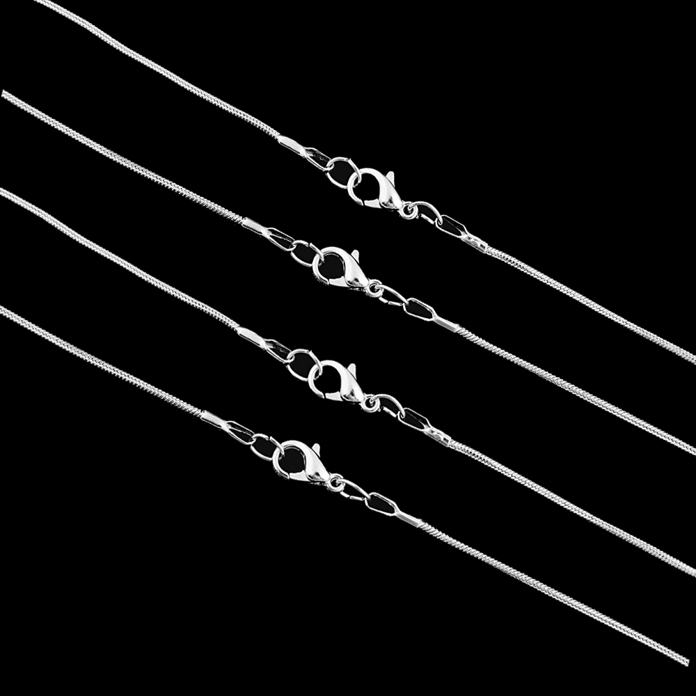 Collier en laiton plaqué argent avec fermoirs ster corrigés, bijoux de bricolage, en vrac exécutif, pas de décoloration, salle EquiLink, 1.2mm, 16 po, 12 pièces