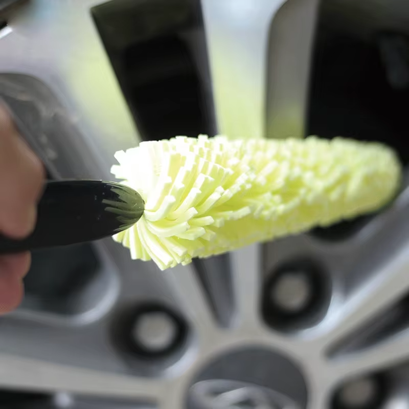 Escova de roda de carro aro pneu detalhando cuidados automotivos motocicletas escova escovas de limpeza de roda alça antiderrapante fácil de limpar novo