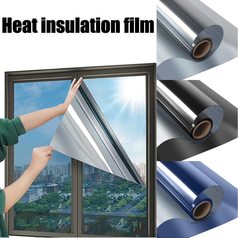 Silver Mirror Window Tint Film, Daytime Privacy UV Block Heat Control for Home Office Windows