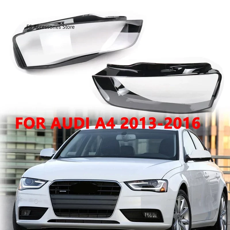 Par de tampa do farol dianteiro do carro para audi a4 a4l b9 2013 2014 2015 2016 tampa do farol vidro auto abajur lâmpada lente escudo