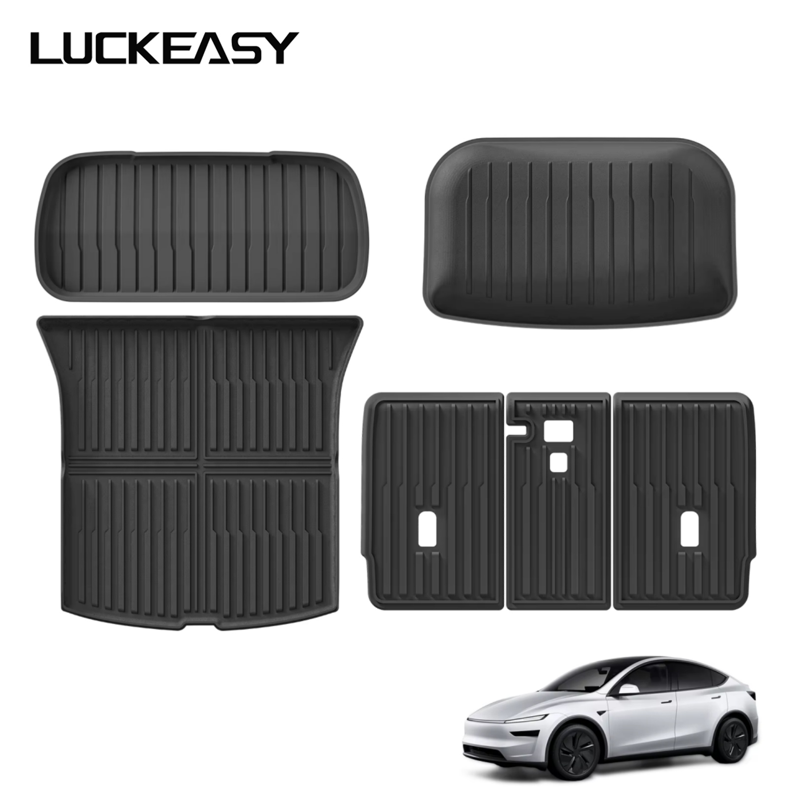 LUCKEASY для Tesla Model Y Launch Juniper 2025 2026, подушка на спинку заднего сиденья багажника, противоударный коврик, автомобильный защитный коврик из ТПЭ, багажник