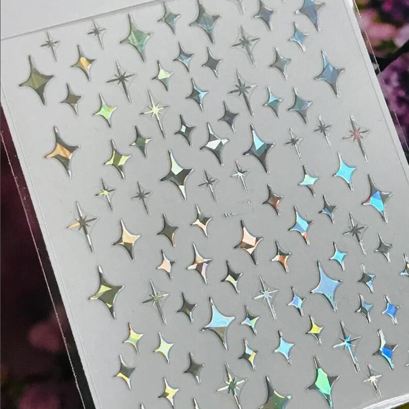 Autocollants 3D Laser argent/or Rose, Art de manucure et de pédicure, Art de décorer les ongles