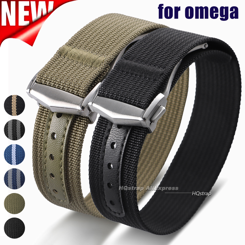 Нейлоновый ремешок для часов 20 мм 22 мм для Omega для Swatch, водонепроницаемый спортивный ремешок с складной пряжкой, мужские и женские часы, аксессуары