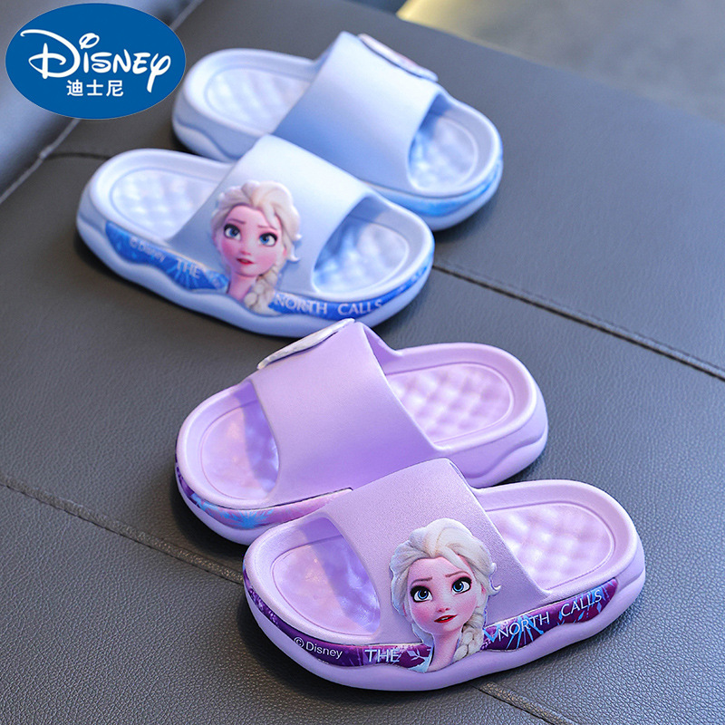 Sandálias Disney Princess Frozen Elsa para crianças, chinelos antiderrapantes impermeáveis para crianças, sapatos de jardim de meninas, Hole Shoes, verão