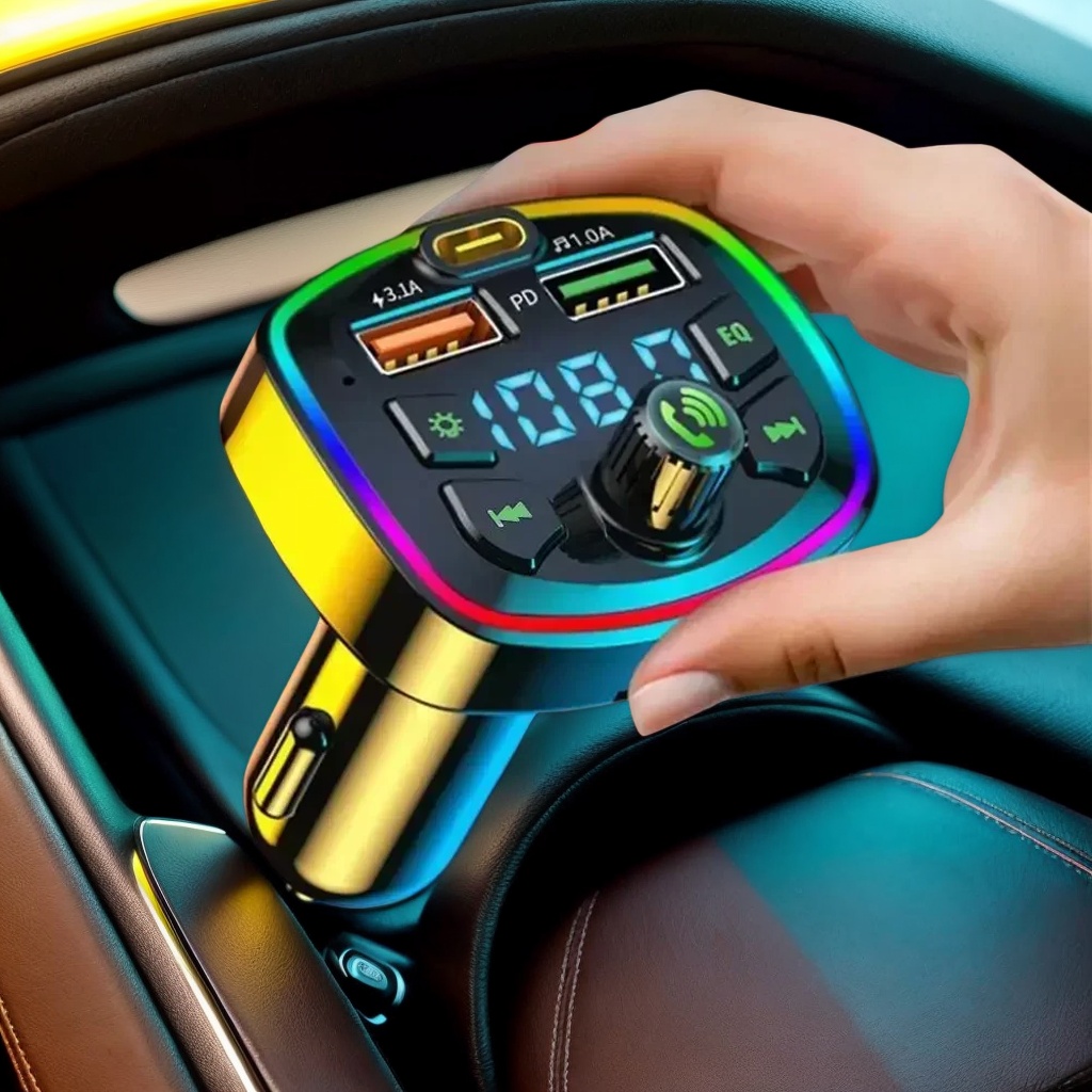 Q7 Auto-Bluetooth-FM-Transmitter – Dual-USB-PD-Aufladung, Freisprechen und MP3 (3,1 A)