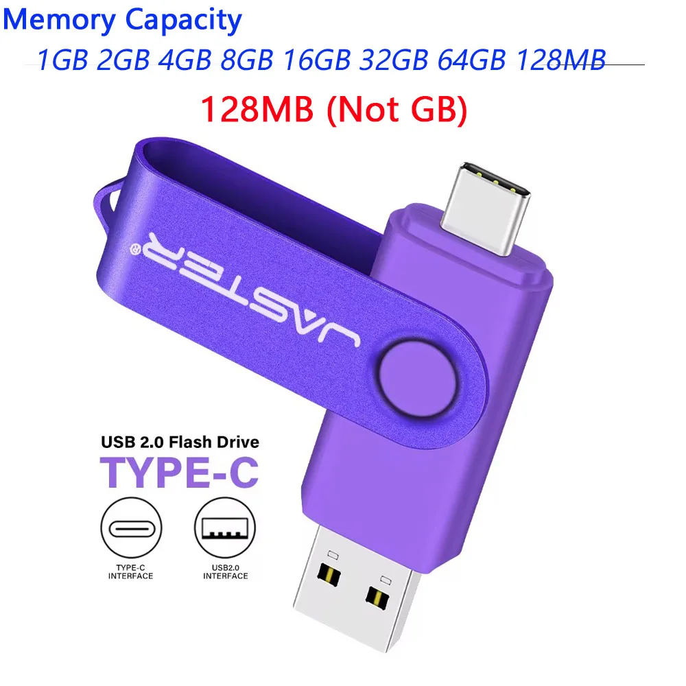 USB-флеш-накопитель TYPE-C, 128 МБ (не ГБ), флэш-накопитель реальной емкости, 64 ГБ, бесплатный брелок, подарок, красный U-диск, синий, 1G 2G 4G 8G