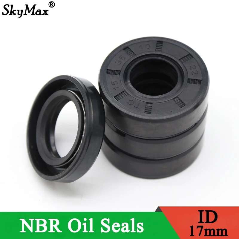 ID 17mm NBR As Nitrilrubber Oliekeerring TC-17 * 25/27/28/30/32/35/40/45/47*5/7/8/10 Nitril Dubbele Lip Oliekeerring