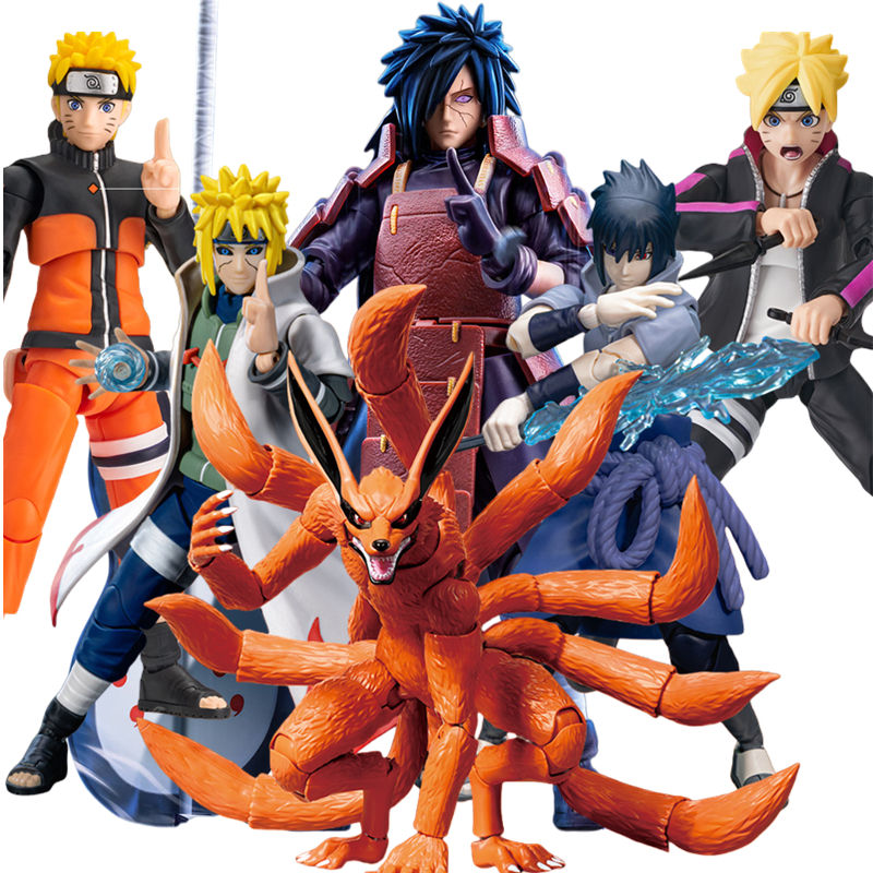 BLOKEES Originele NARUTO Uchiha Madara Kyuubi Kurama Sasuke Minato Bijyudama Shippūden Bijuu Geassembleerd Action Figure Speelgoedmodel