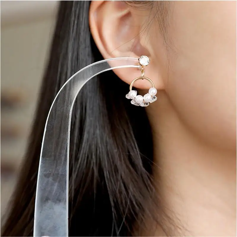 Transparent Acrylic Earring Try On Stick Ear Studs Trial Display Storage Holder Rack Tasting Earrings Retail Tool Jewelry Try On