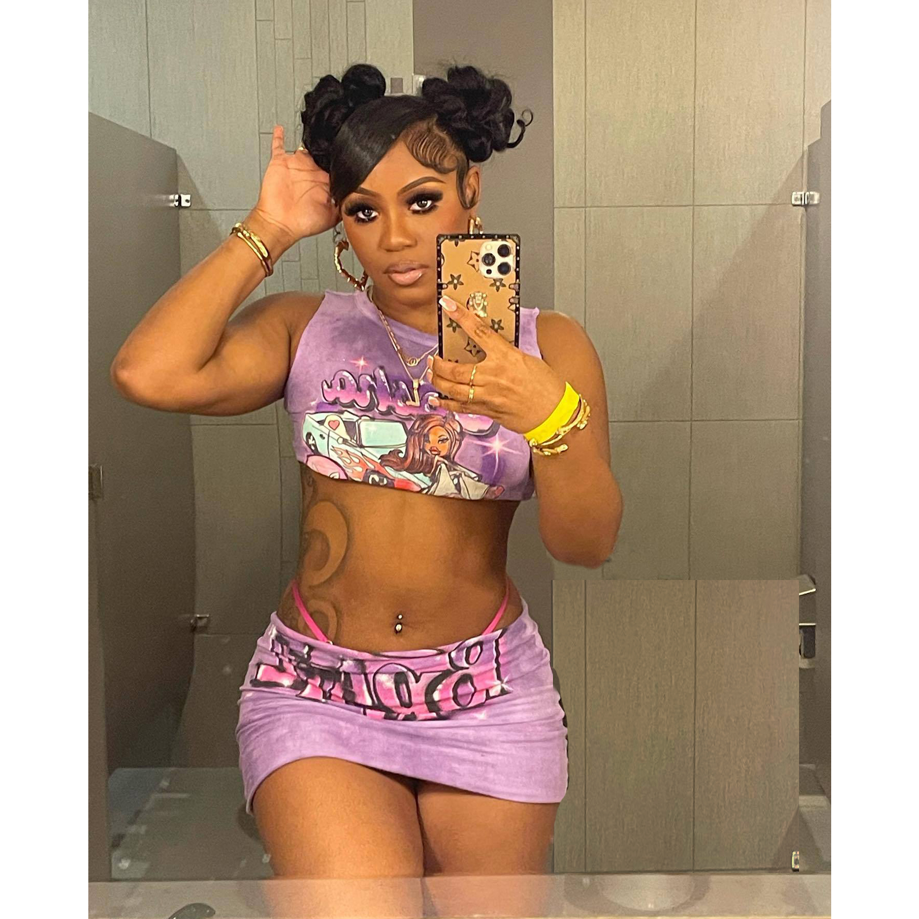 Conjunto de 2 piezas de falda para mujer, ropa Sexy Y2K, ropa de calle, vestido de moda, camisetas cortas gráficas, Top de verano 2023