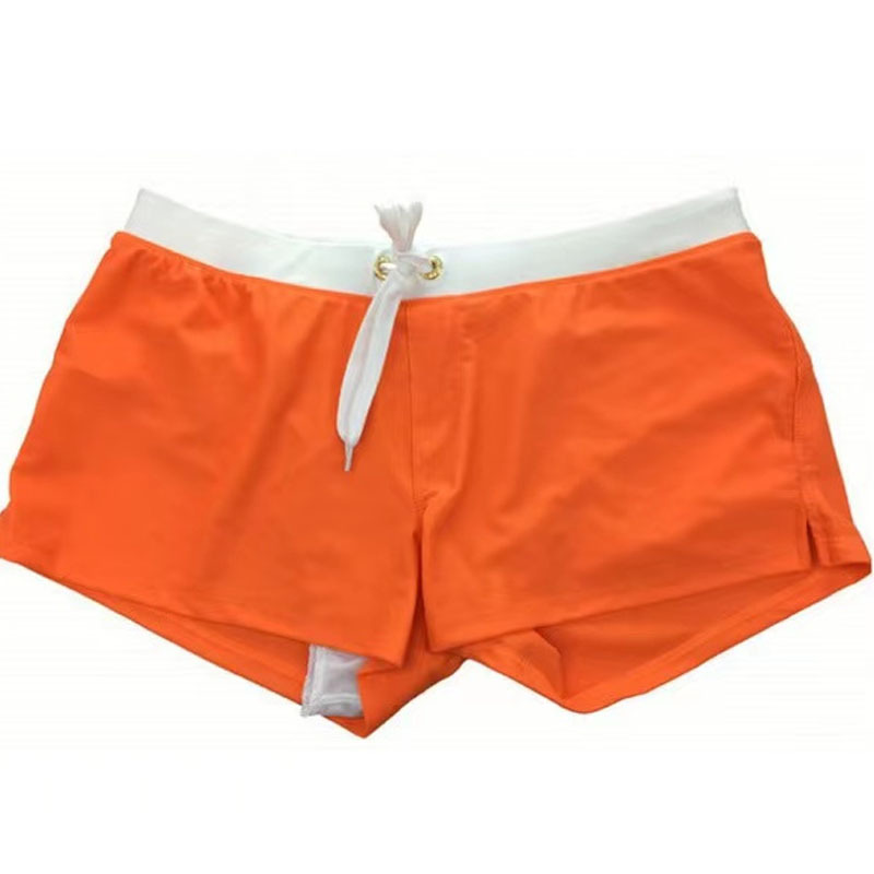 2025 new solid color men's anti-embarrassment and anti-light shorts tether tight sports quick-drying pants spot J10-1