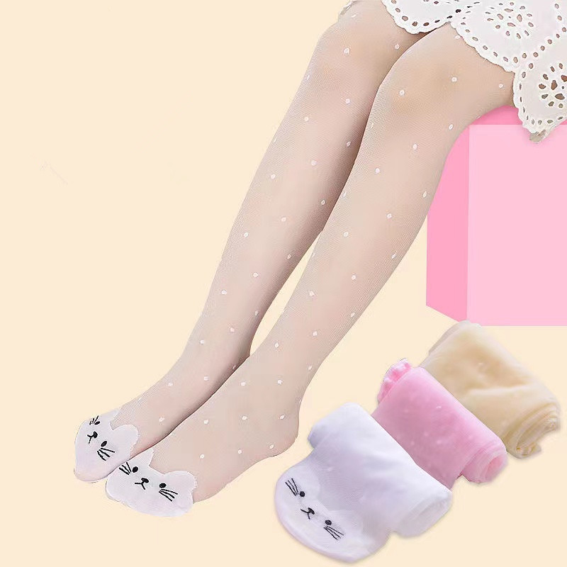 Verano primavera Color caramelo pantimedias de dibujos animados para niñas medias de baile de Ballet para niños medias de terciopelo Blanco sólido pantimedias