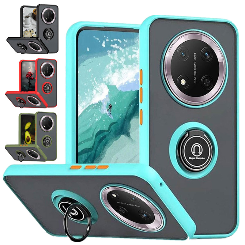 Armor Matte Case Voor Honor Magic 7 Lite 5G Magic7 Pro X9c Cover Ring Magnetische Standhouder Schokbestendig coque Fundas
