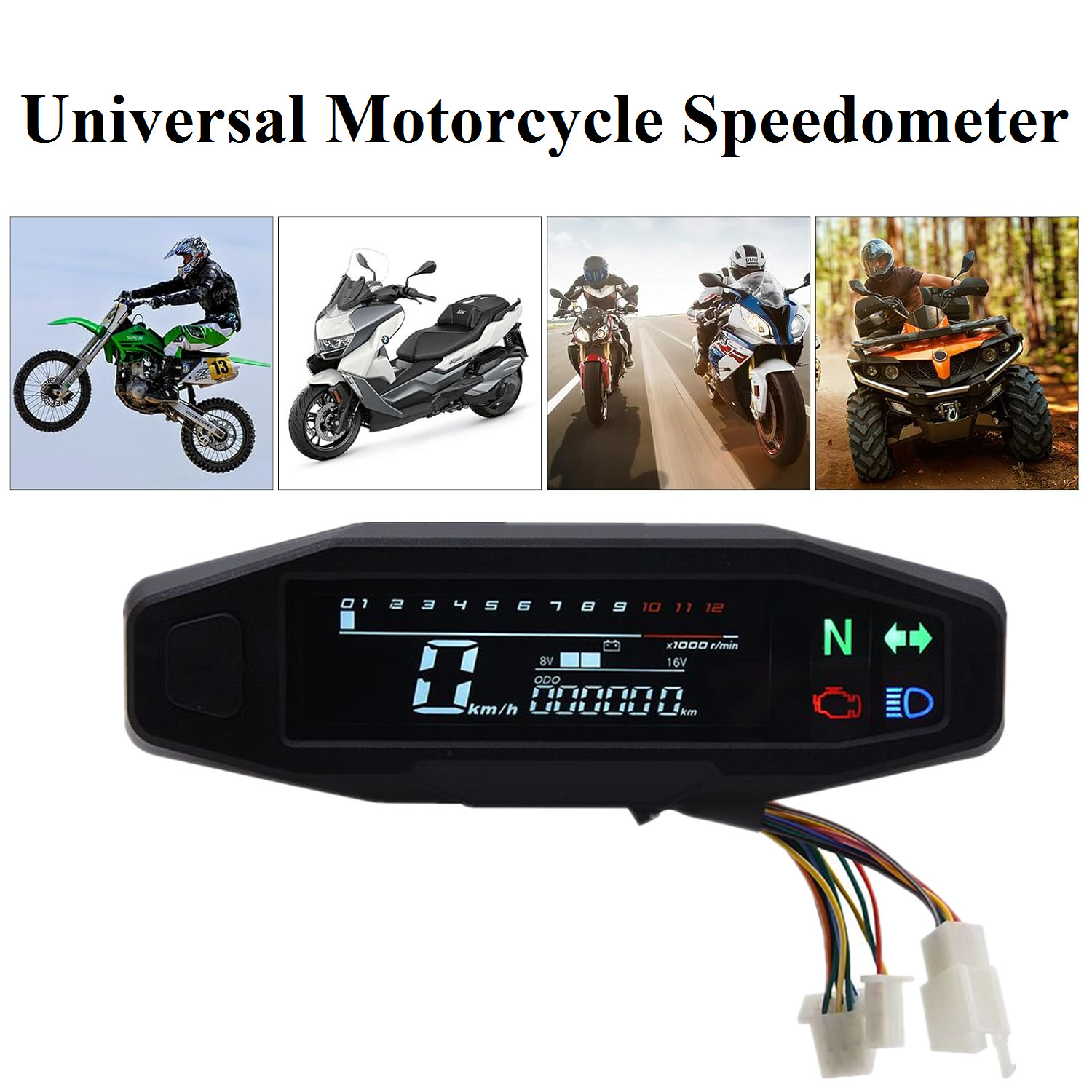 Velocímetro Digital para motocicleta, instrumento con indicador de luz intermitente, Panel de tablero, accesorios para motocicleta