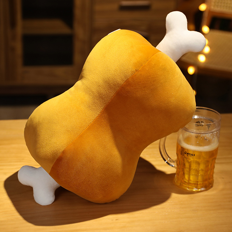 Oreiller à double usage en forme d'os de viande de dessin animé, 42cm, coussin chauffe-mains, oreiller en peluche doux de haute qualité, décoration de maison