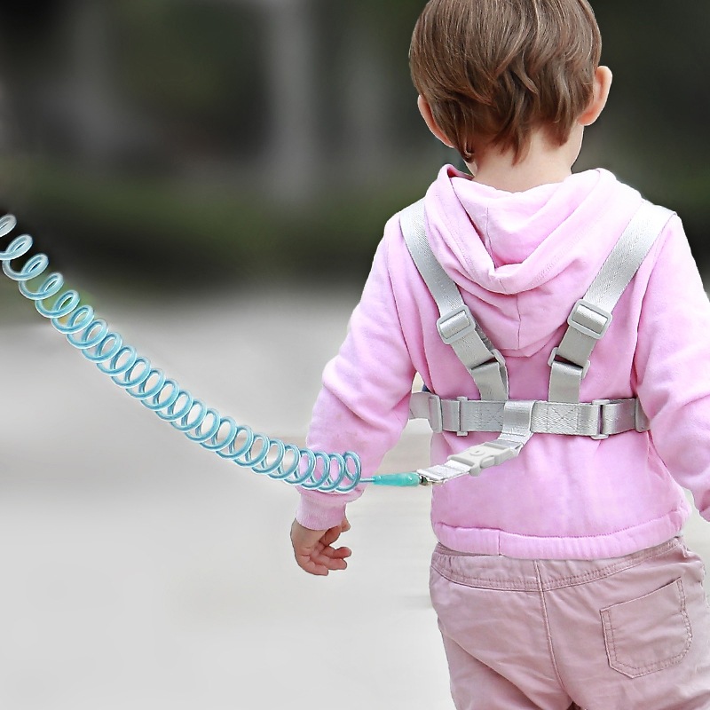 Verlustsicherungsgurt für Kleinkinder und Babys, Traktionsseil, Baby-Verlustsicherungsarmband, 2m Federseil, Gehhilfe für Babysicherheit