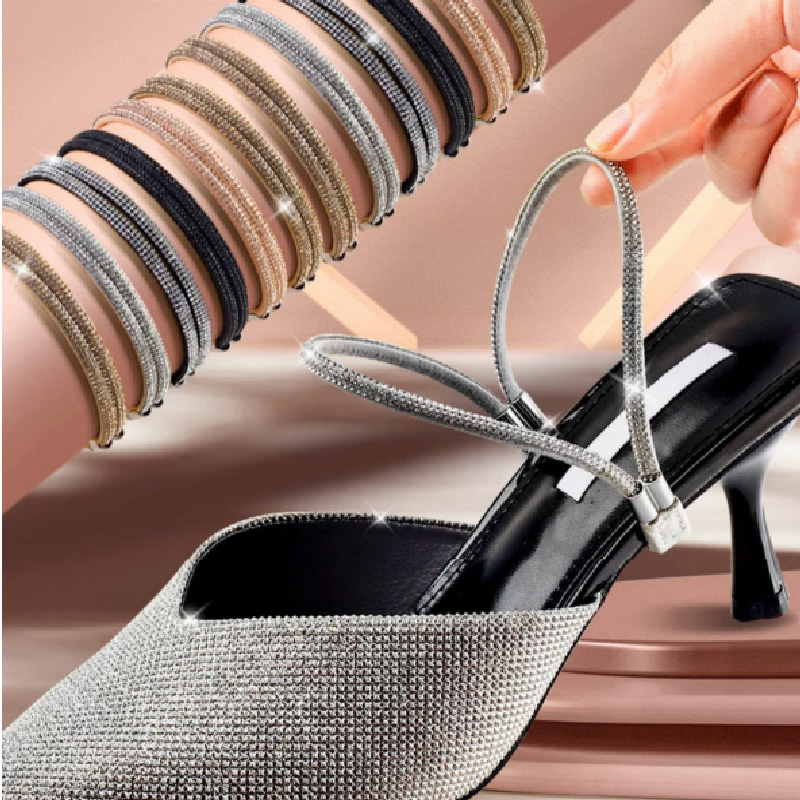 1 paio di strass tacchi alti scarpe fascia anti-allentamento donne diamante lacci delle scarpe anti-goccia cinturini per tallone cintura trapano cinture fisse elastiche