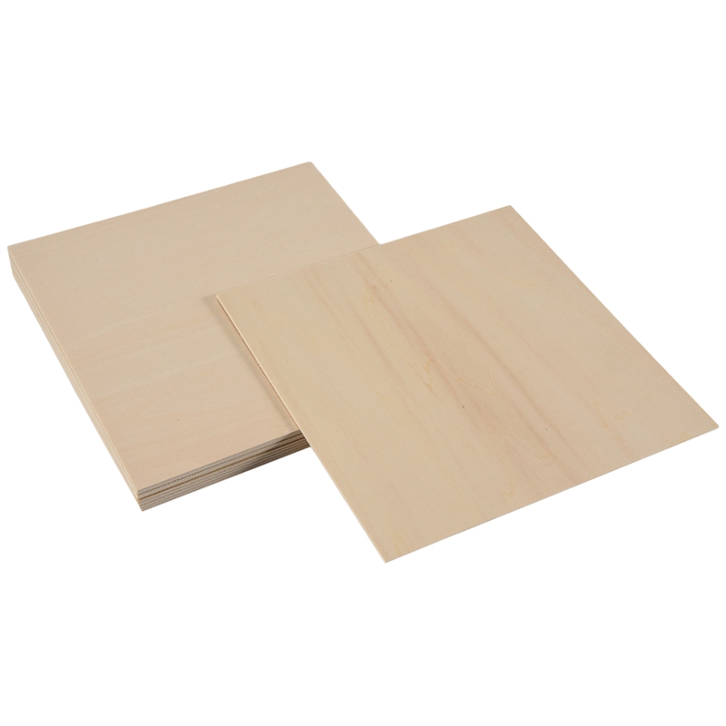 Feuilles de tilleul non finies, planche de bois vierge rectangulaire, découpes en bois pour l'artisanat, 20x20x0,2 cm, 10 pièces