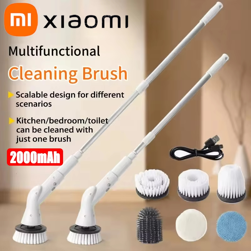 Xiaomi-cepillo de limpieza eléctrico 6 en 1, 2000mAh, inalámbrico, giratorio, cepillo de limpieza para ducha, cocina, baño y hogar