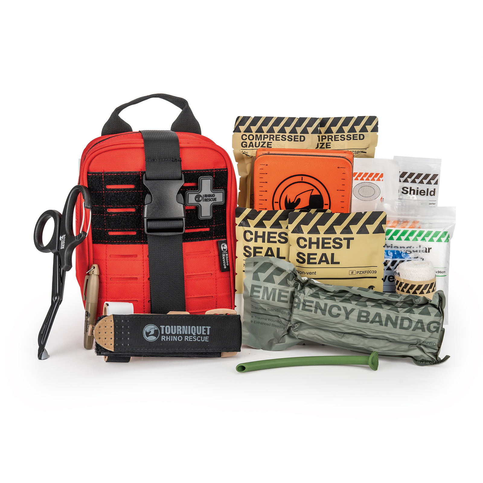 Disetujui CE Rhino Rescue IFAK Pouch Kit Trauma taktis Kit pertolongan pertama MOLLE Pouch Kit darurat tempur Survival Kit untuk berkemah