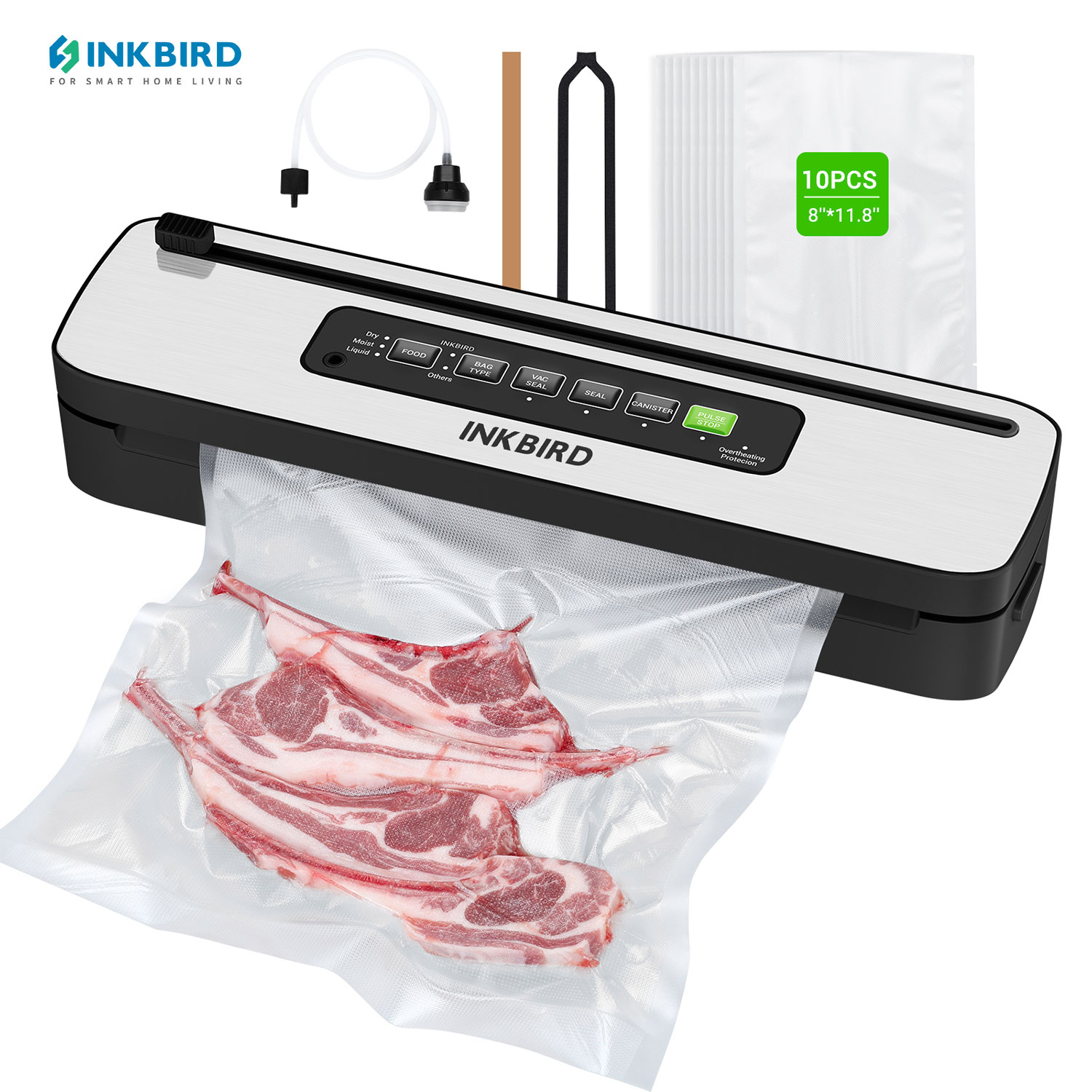 INKBIRD INK-VS05 Home Vacuum Sealer Machine 220V EU Plug Overheat Protection Cooling System Compact Vacuum Machine
